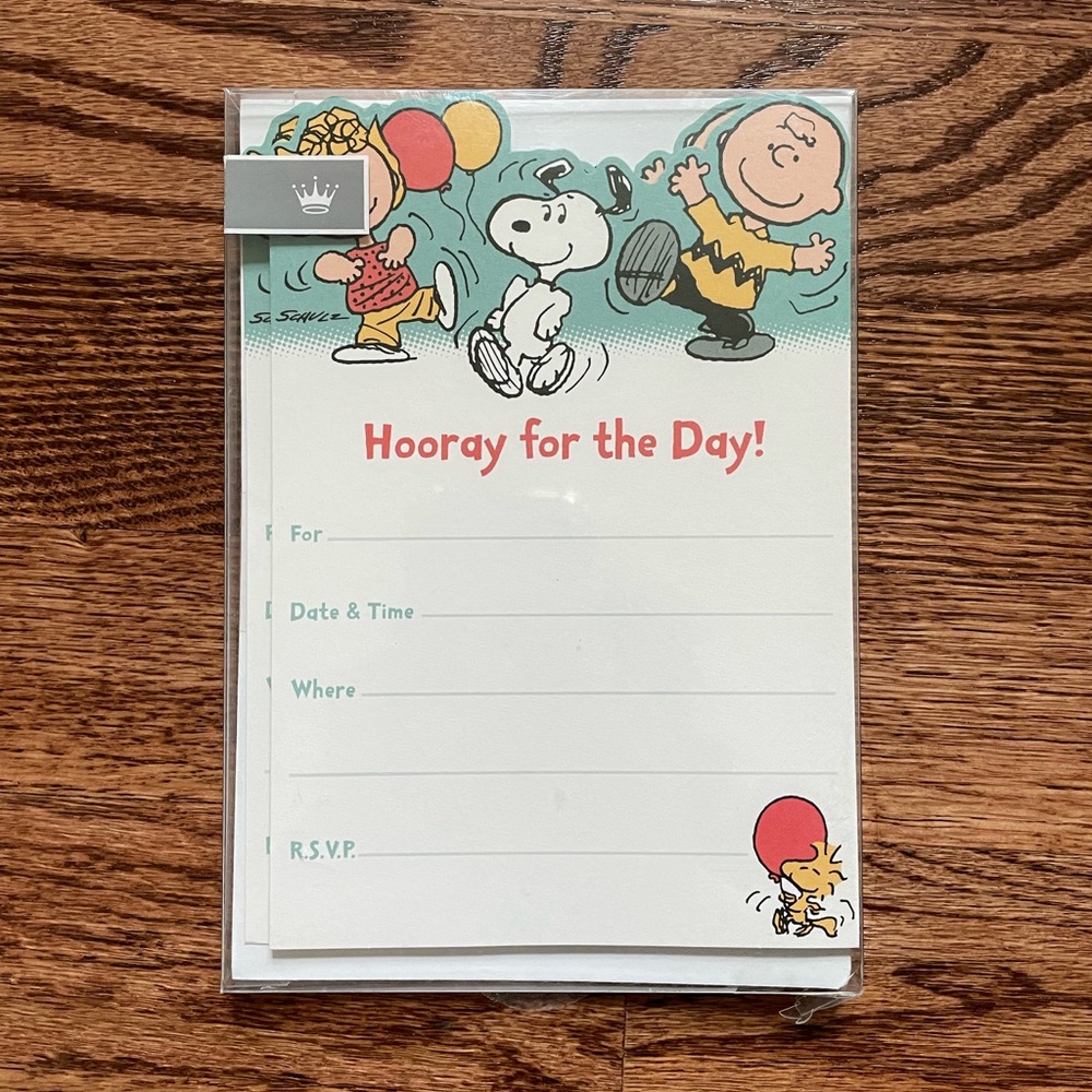New Peanuts Hallmark Hooray for the Day Invitations